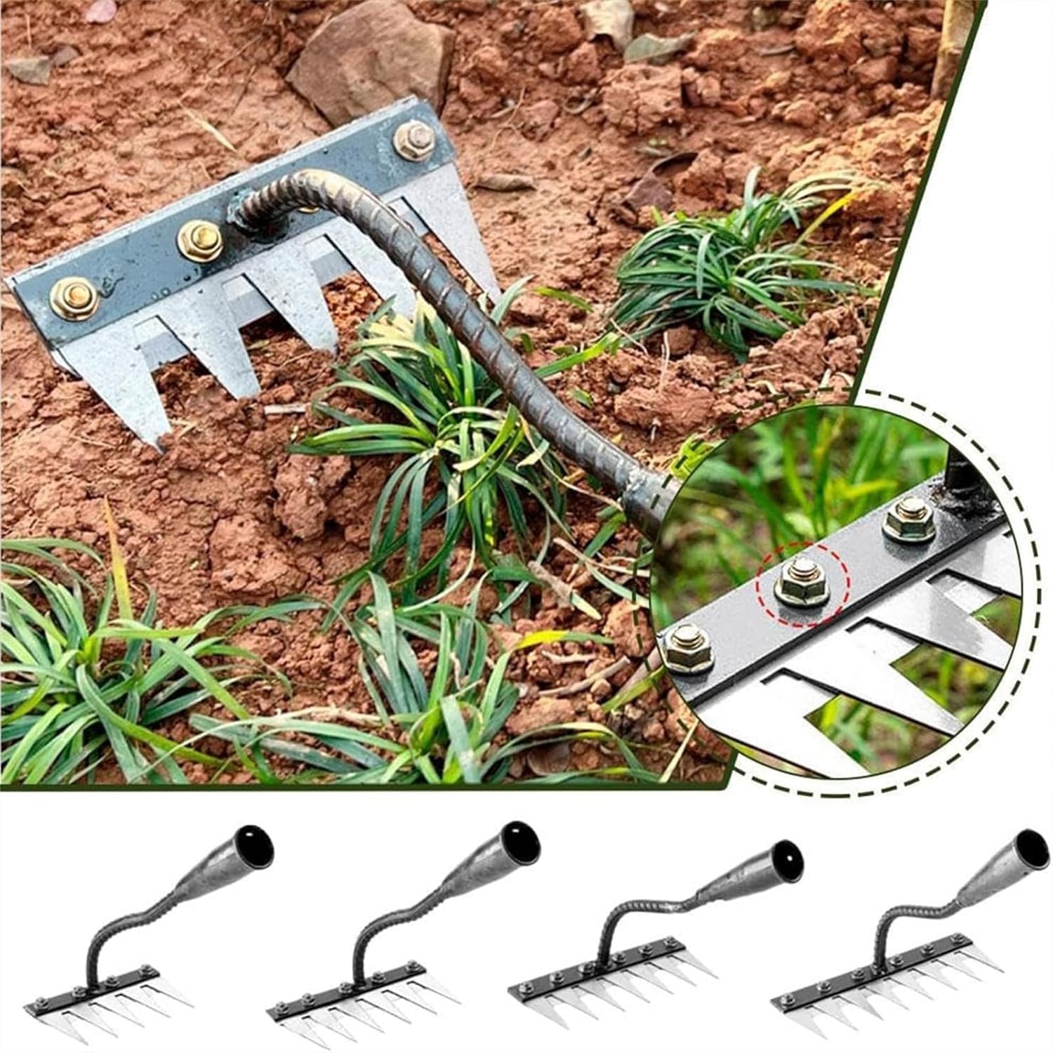 5/6/7/8 diş Metal tırmık bahçe - Farming Tools For Agriculture incelemesi ve fiyatı